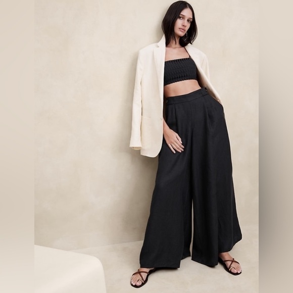 Banana Republic Pants - NWOT! Banana Republic Black Lina Linen Wide-Leg Pant - Multiple Sizes 💜